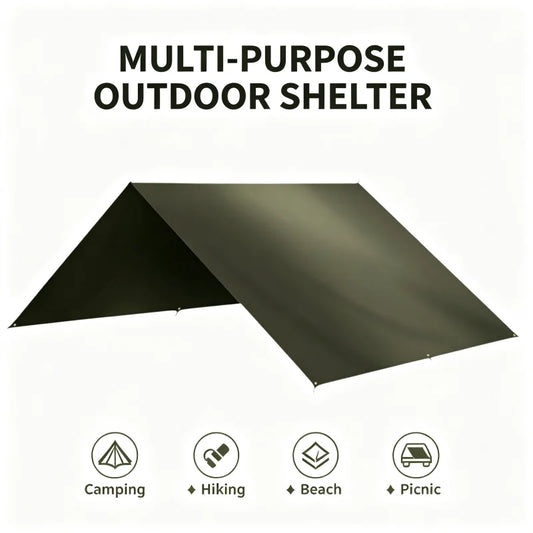 Multifunctional Waterproof Camping Tarp Outdoor Shelter Rain Fly Sunshade Ground Mat Car Awning for Hiking Beach Picnic Peaceful Pleasures Health and Wellness