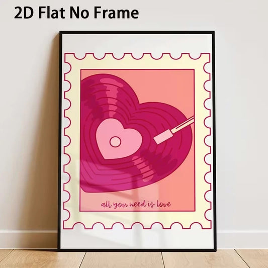 Modern Pink Soundwave Canvas Wall Art Print | Home Decor Canvas Wall Art Peaceful Pleasures Health and Wellness G4263 30x40cm Wood Framed