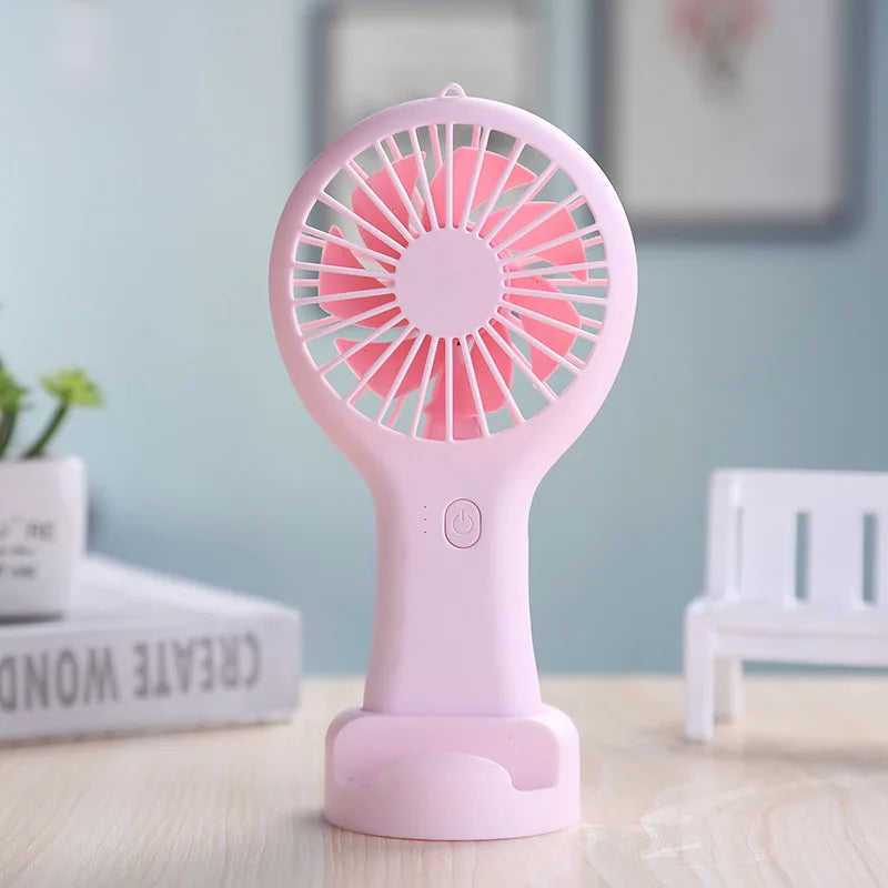 Cute Mini Portable Fan USB Charging 3-speed - Handheld Small Electric Fan Fan for Men and Women Suitable for Room Home Peaceful Pleasures Health and Wellness Pink