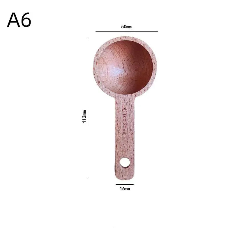 Wooden Measuring Spoon Beech & Walnut 7.5–45ML | Kitchen Tool