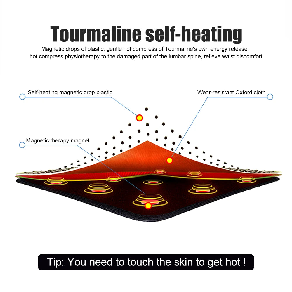 1PCS Magnetic Heated Back Brace Belt - Self Heating Lumbar Support for Pain Relief, Breathable Waist Support Belt for Men & Wome Peaceful Pleasures Health and Wellness