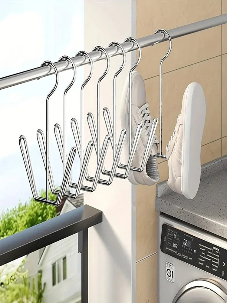 Stainless Steel Shoe Hanger Rack – Double Hook Drying Design