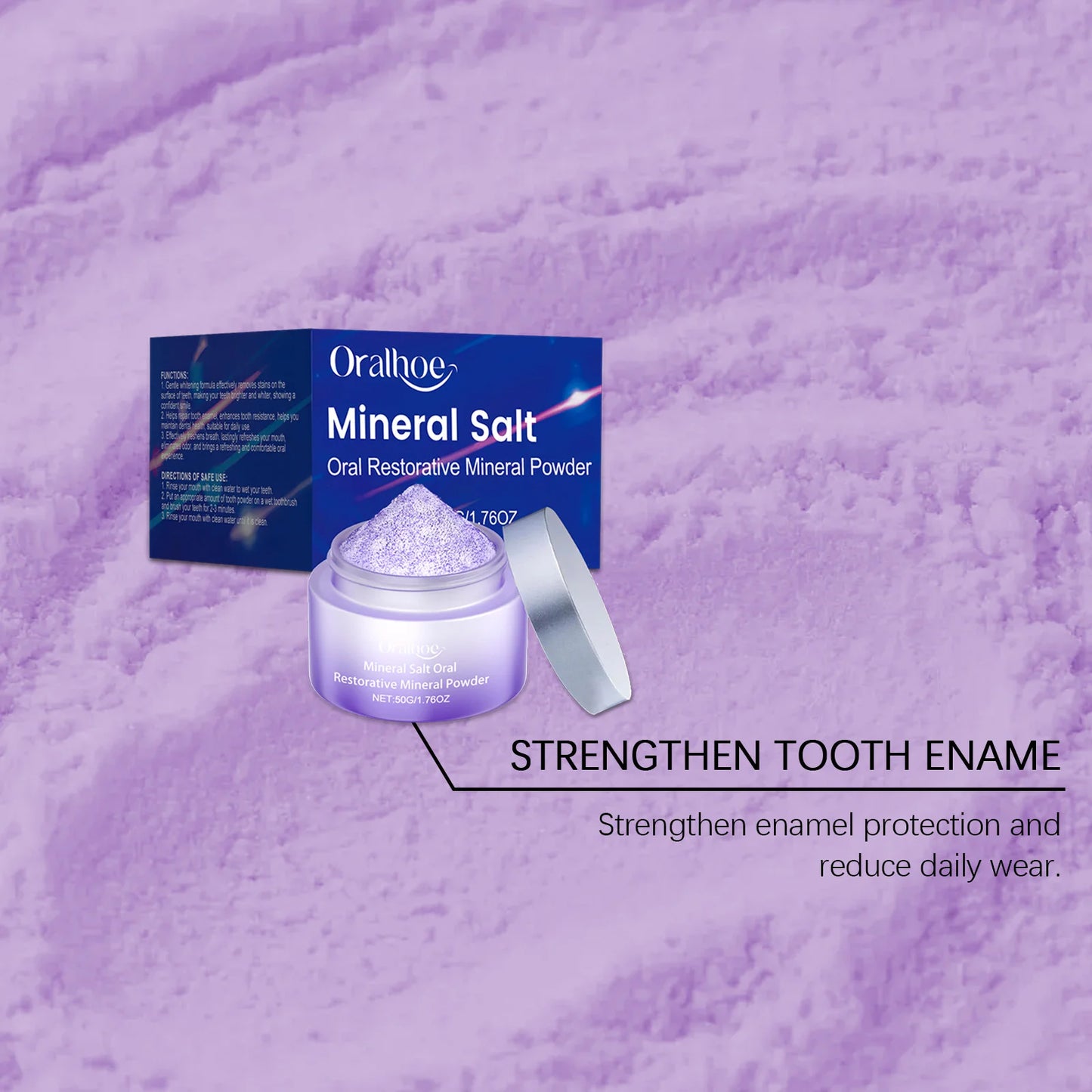 Teeth Cleansing Purple Powder Bleach Yellow Stain Brightening Strengthen Dental Protect Gums Fresh Breath Teeth Whitening Powder Peaceful Pleasures Health and Wellness