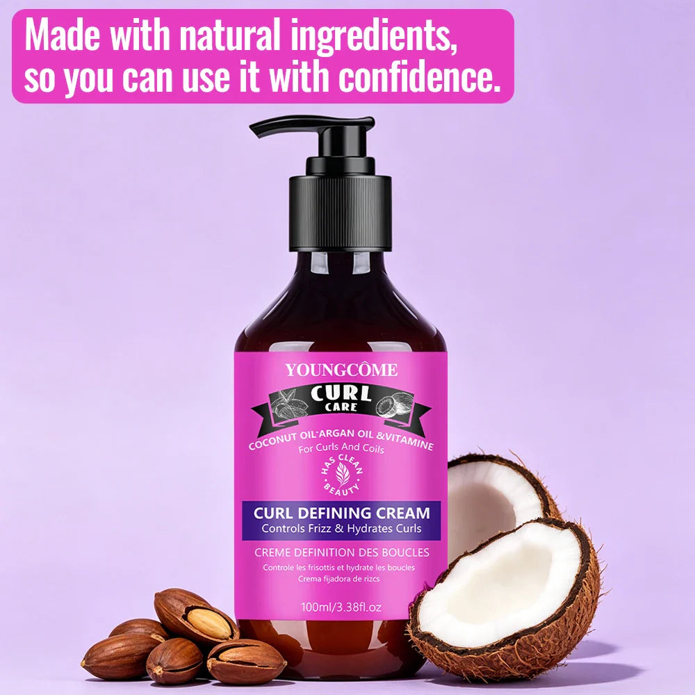 Coconut Argan Oil Curl Defining Cream | Hydrating Styler 100ml