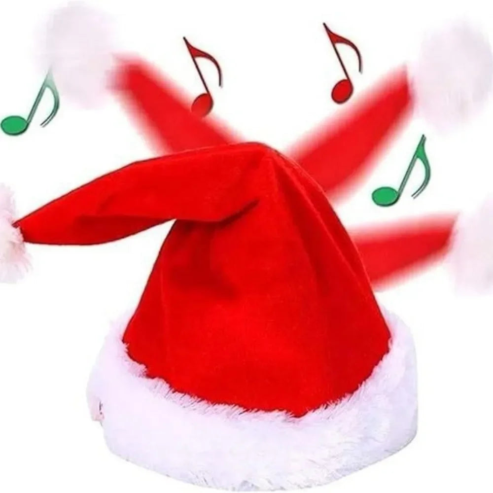 Singing and Dancing Christmas Hat Electric Santa Hat Music Christmas Hat Christmas Party Supplies Gifts (NO Battery) Peaceful Pleasures Health and Wellness