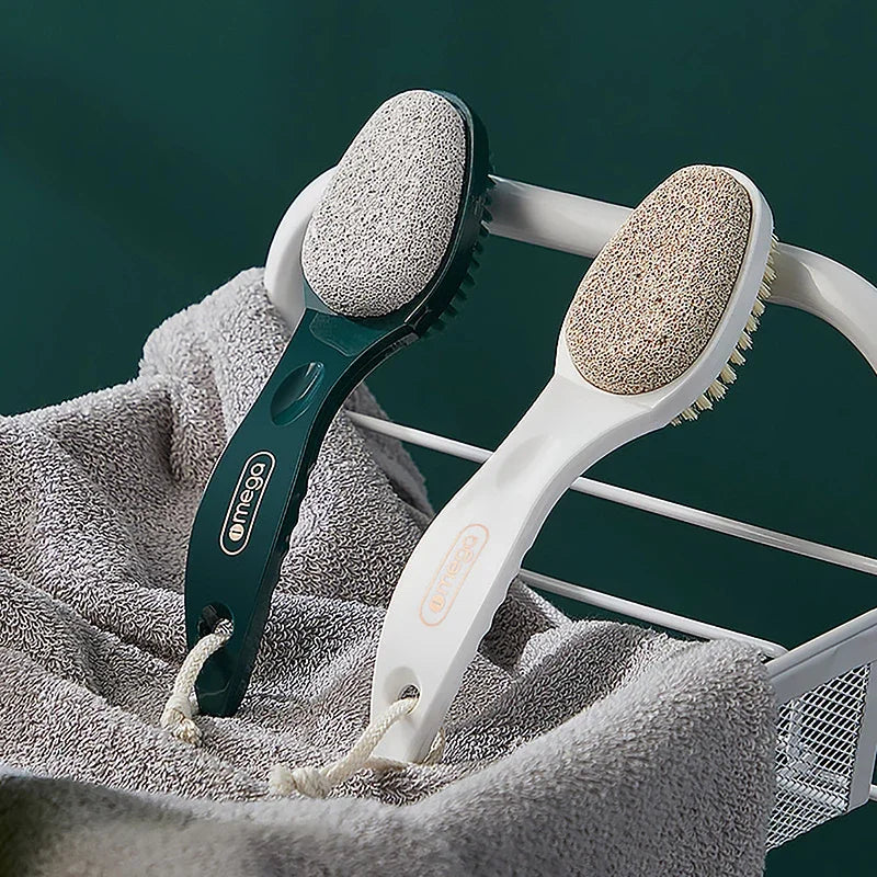 2-in-1 Pumice Stone Foot Scrubber Brush | Pedicure Tool Foot Scrubber Tool Peaceful Pleasures Health and Wellness