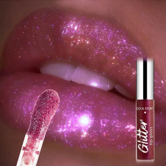 8-Color Glitter Lip Gloss | High Shine Pearl Lip Glaze with Sparkle Glitter Lip Gloss Peaceful Pleasures Health and Wellness