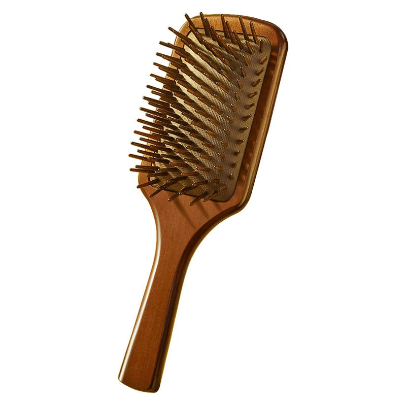 1pcs Sandalwood Hand Carved Air Cushion Comb With Wood Teeth, Scalp Massage Brush For All Hair Types, Wooden Hair Styling Peaceful Pleasures Health and Wellness