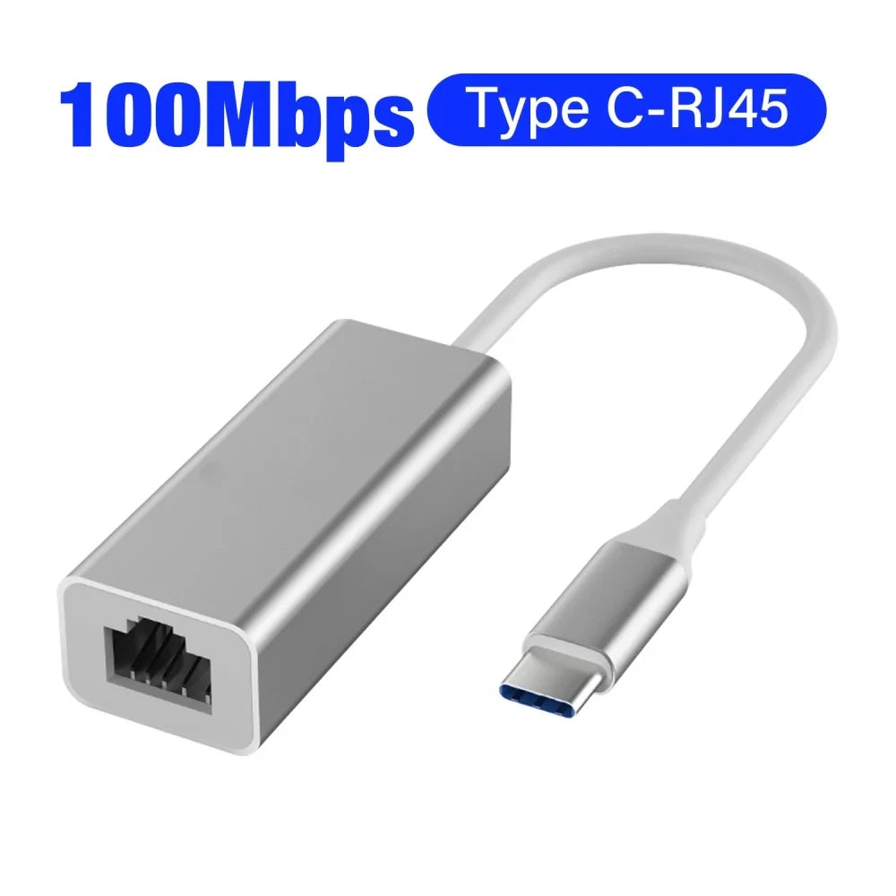 1000Mbps USB C Ethernet Adapter USB 3.0 to RJ45 Gigabit Network Card Lan Adapter for Laptop MacBook PC Windows Android TV Box Peaceful Pleasures Health and Wellness Type-C 100Mbps