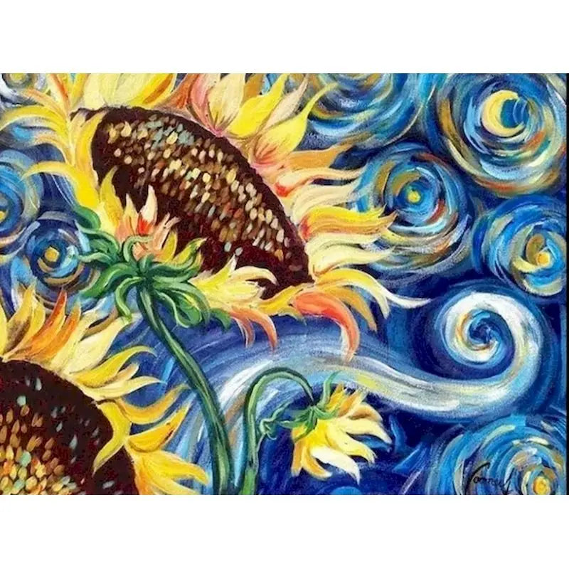 Van Gogh Starry Sky Paint by Numbers Kit | 60x75cm Canvas Paint by Numbers Kit Peaceful Pleasures Health and Wellness