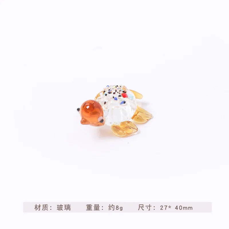 Attractive Miniature Handicraft Long Lasting Miniature Decor Adorable Decorative Wear-resistant Glass Mini Figures Home Decor Peaceful Pleasures Health and Wellness orange