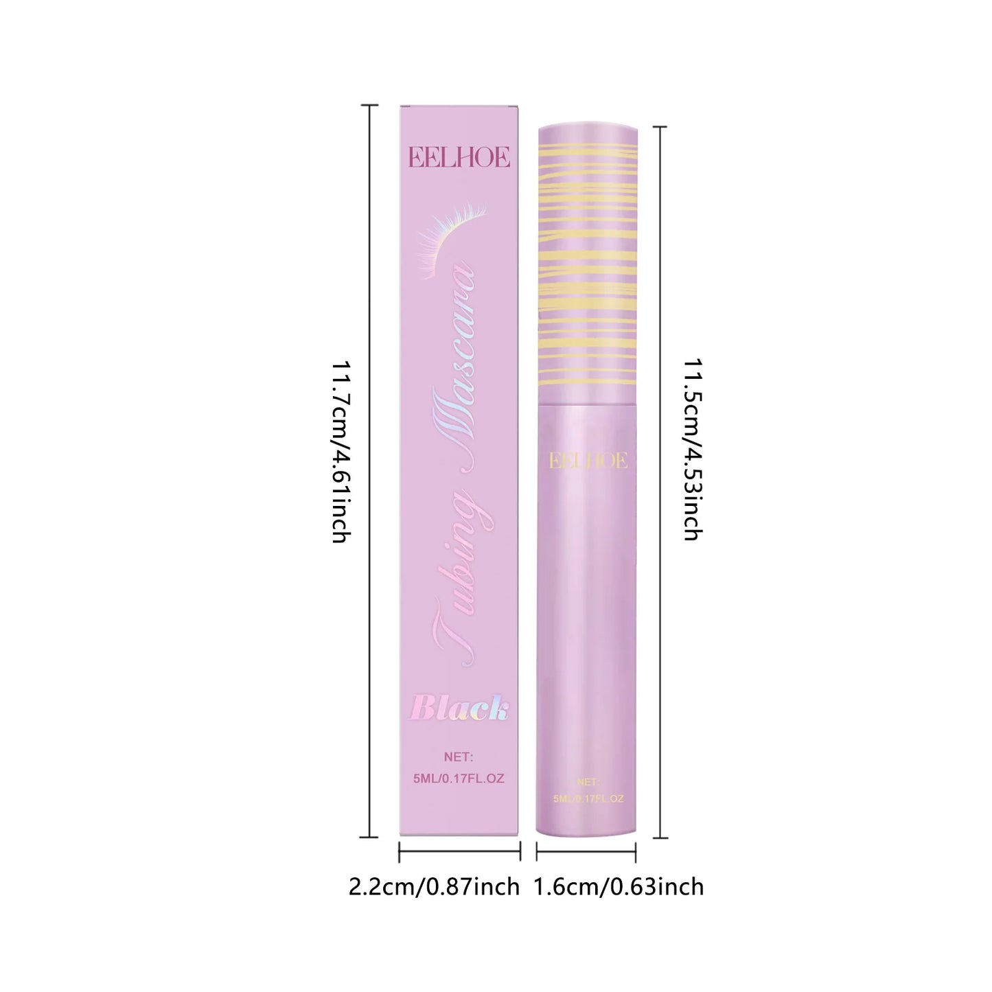Black Waterproof Lengthening Volumizing Mascara 5ml