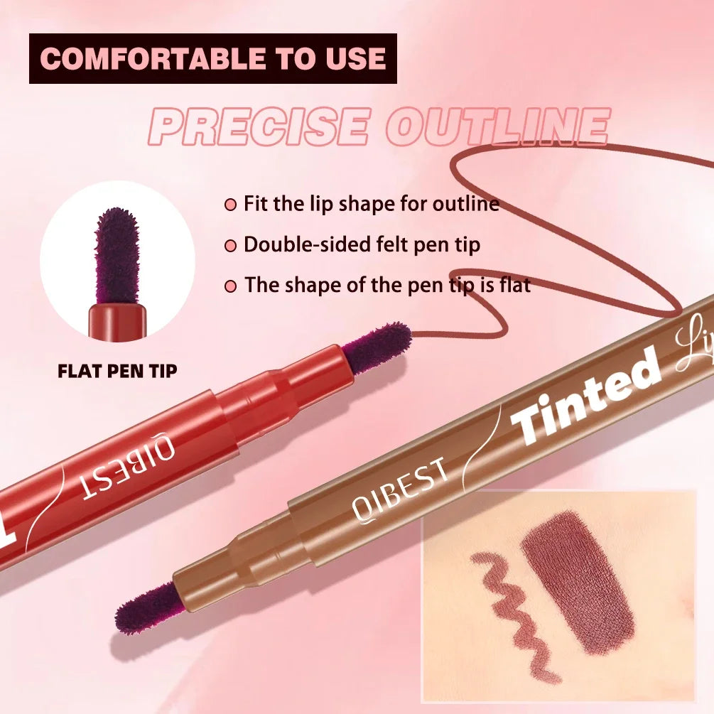 QIBEST Ultra-Precise Waterproof Lip Liner High Pigment Smooth Sweatproof Long-Lasting Wear For Perfect Lip Contour Pen Makeup Peaceful Pleasures Health and Wellness