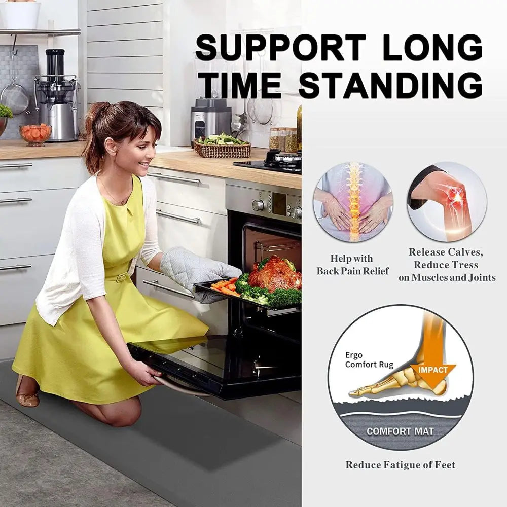 Long Strip Non-Slip Absorbent Kitchen Floor Mat | Flannel EVA