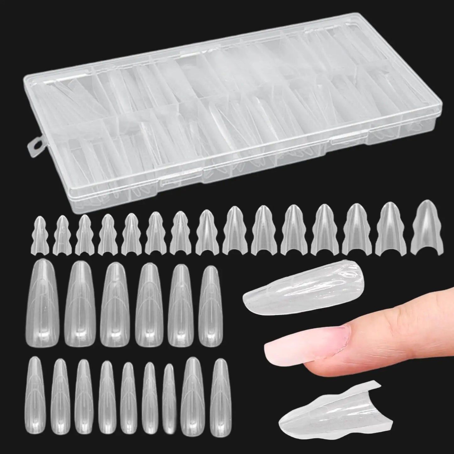 180-Piece Nail Extension Forms – Full Cover Builder Mold Tips