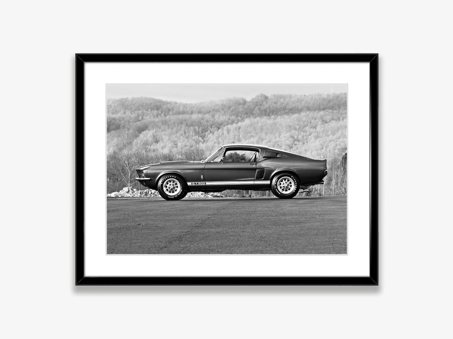 Black and White Ford Mustang Classic Luxury Car Poster Canvas Painting Print Wall Art Picture for Living Room Shopstore Decor Peaceful Pleasures Health and Wellness 14 30x40cm