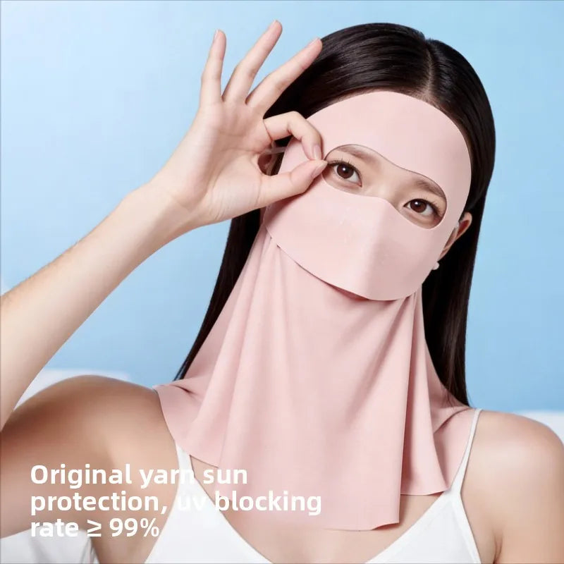 Summer neck and sun protection mask, breathable ice silk mask driving mask UV resistant riding mask men's and women's mask Peaceful Pleasures Health and Wellness