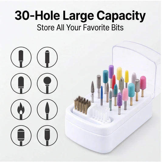 Acrylic Dustproof Organizer with 30 Slots – Nail Polish Head Storage Box, Portable Cleaning Essential for Nail Artists Peaceful Pleasures Health and Wellness