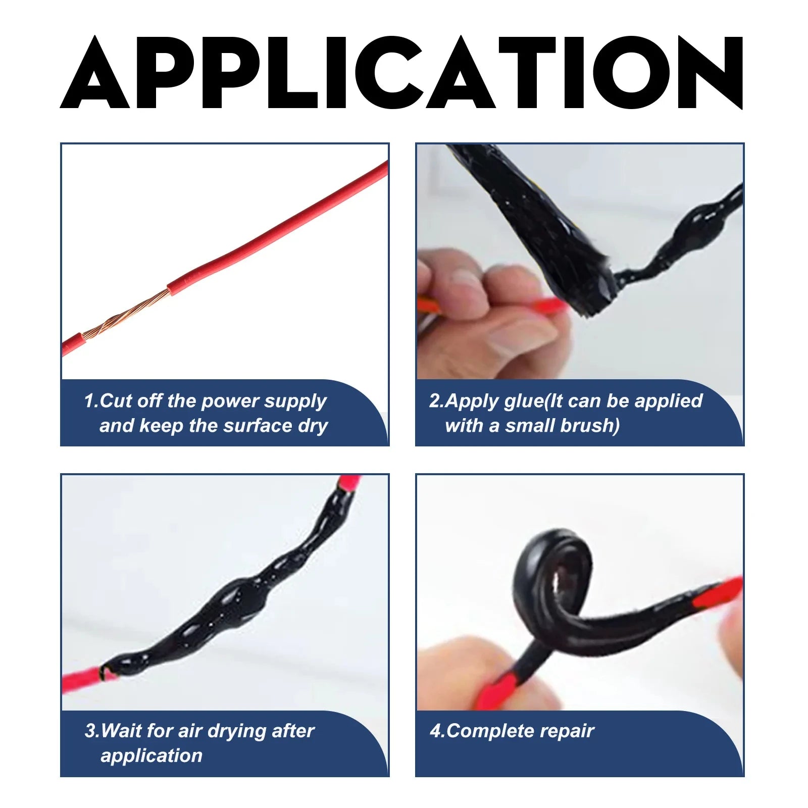 Waterproof Liquid Electrical Tape Fast Dry Insulation Sealant Wire Cable Repair Glue High Temp Resistant UV Protection Paste Peaceful Pleasures Health and Wellness