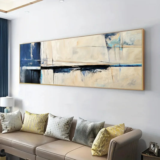 Chic Abstract Blue & Gray Canvas Art Poster - Perfect for Living Room, Bedroom, Office Decor Ideal Gift for Friends & Family Peaceful Pleasures Health and Wellness