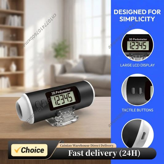 Clamp Step Counter with LED Flashlight & Alarm Steps Distance Tracker Multifunctional Waist Clip Pedometer for Women Men Seniors Peaceful Pleasures Health and Wellness