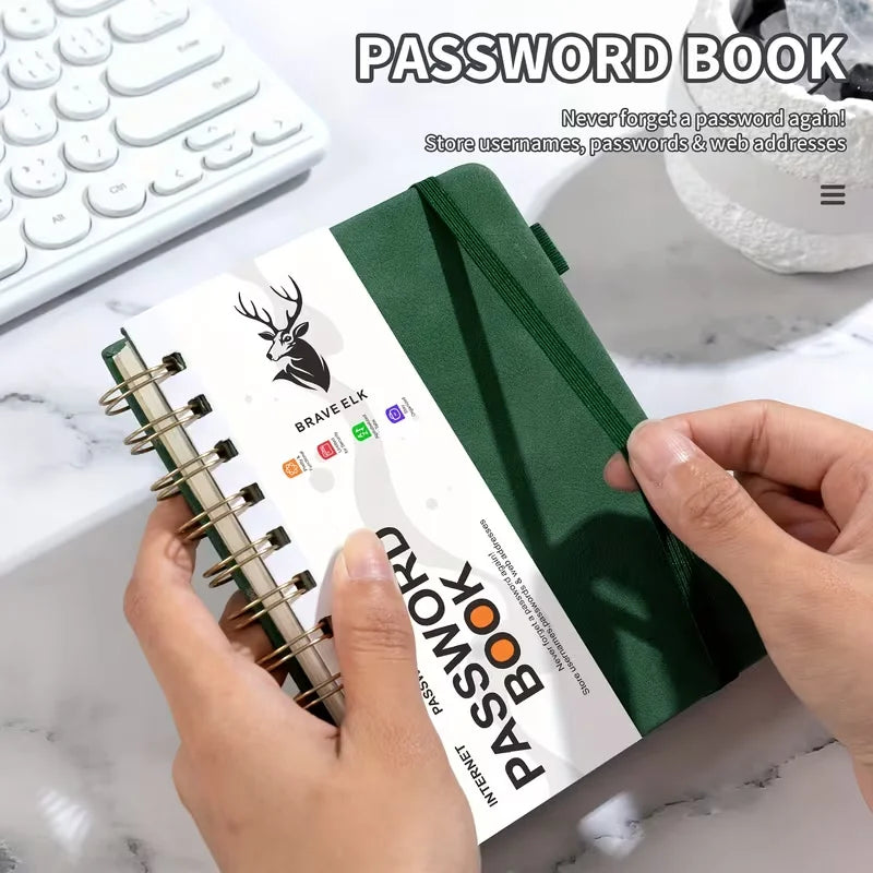 B6 Spiral Bound Password Book Alphabetical Tabs Hardcover Internet