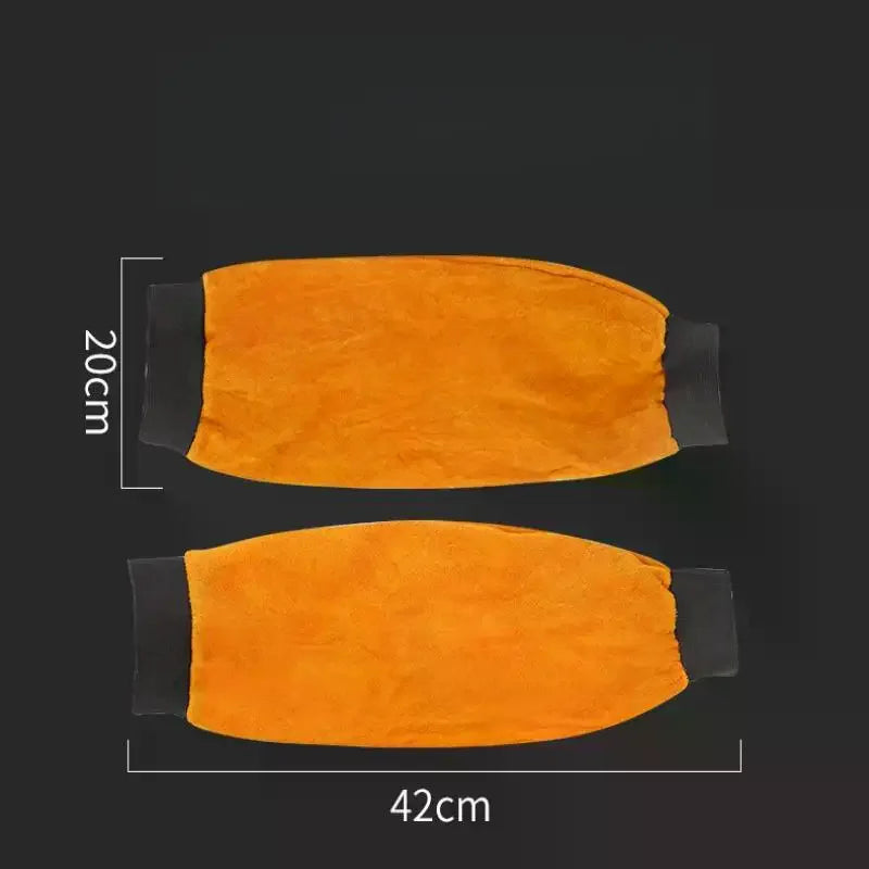 PU Leather Welding Sleeves | Heat Resistant Arm Guards, 1 Pair
