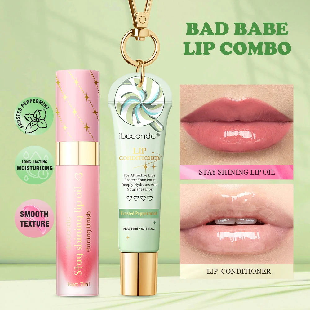 ibcccndc Lip Oil & Lipstick Combo | Hydrating Lip Gloss Set Lip Oil Combo Set Peaceful Pleasures Health and Wellness