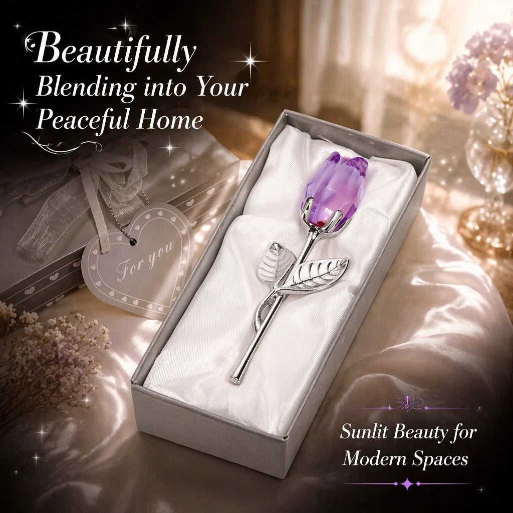 Mini Crystal Rose Ornament – Romantic Gift for Her, 4 Colors