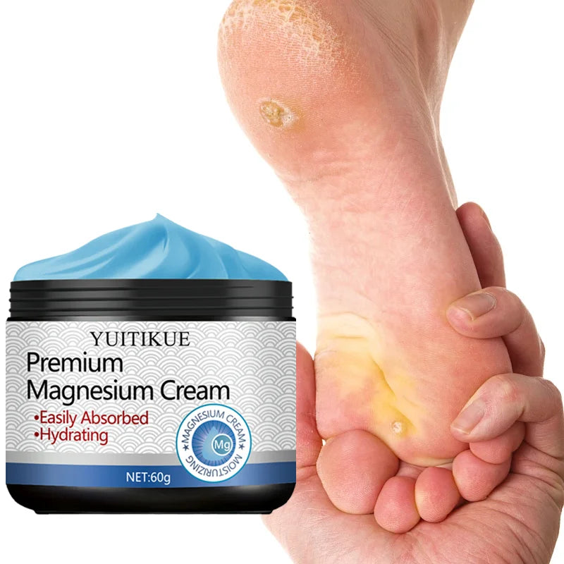 YUITIKUE 60g Premium Magnesium Cream Fast Absorbing Non-Greasy Moisturizing & Softening for Hand And Foot Care Peaceful Pleasures Health and Wellness
