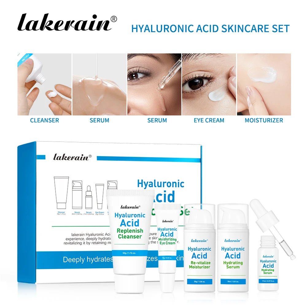 Hyaluronic Acid Skin Care Set Deeply Hydrates Solve Dry Skin Redness Easy To Be Absorbed Non-greasy Nourishes Face Skincare Set Peaceful Pleasures Health and Wellness Skin Care Set