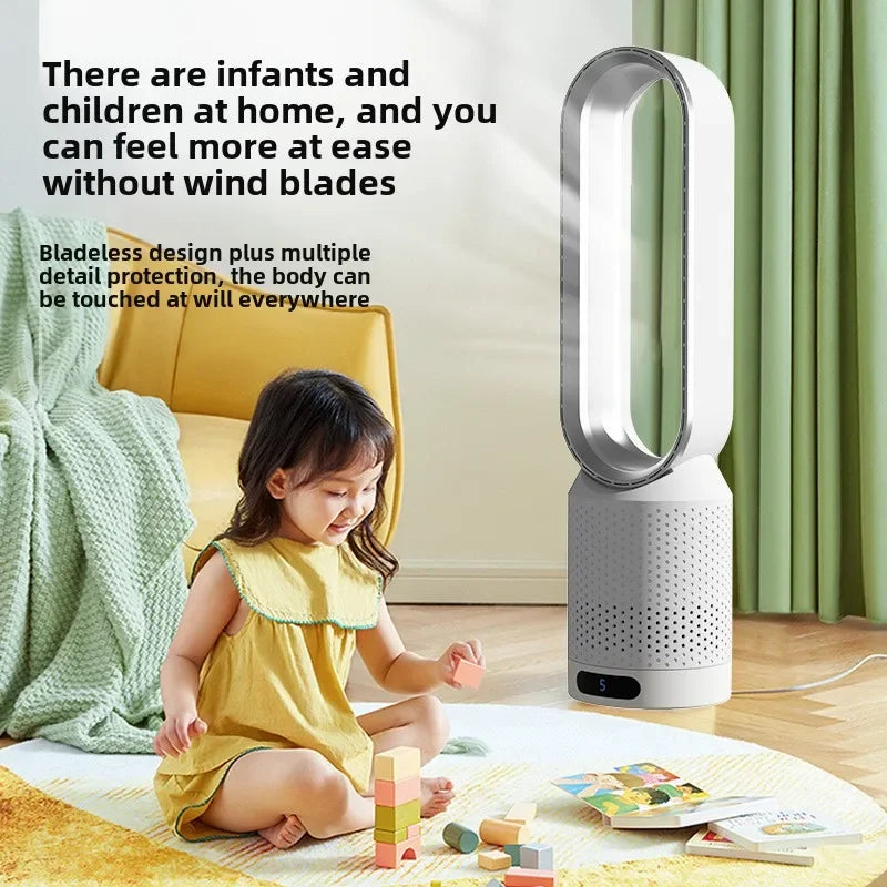 Leafless fan, household electric fan, no pages, silent air filter, circulating fan, bed head, floor standing desktop Peaceful Pleasures Health and Wellness