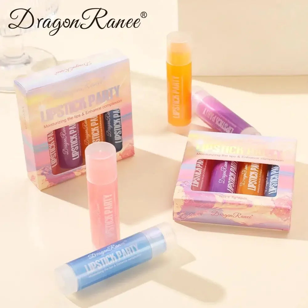Dragon Ranee Mirror Gloss Lipstick Set 4 Pcs – Shimmer & Hydration