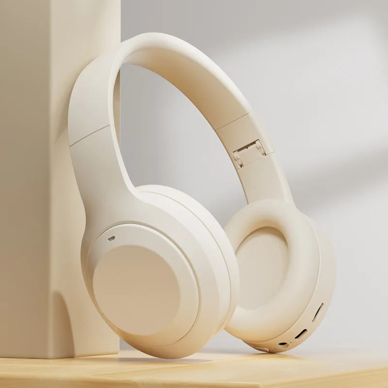 M5 Wireless Headset Bluetooth 53 HiFi Stereo Noise Cancelling Gaming Earphones Foldable Headband with Microphone Earbuds Peaceful Pleasures Health and Wellness Beige