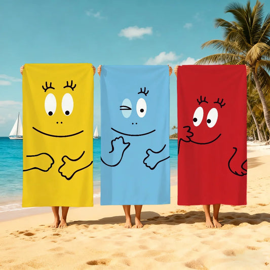 Barbapapa Cartoon Quick-Dry Beach Towel | Soft Pool Travel Towel Quick-Dry Beach Towel Peaceful Pleasures Health and Wellness