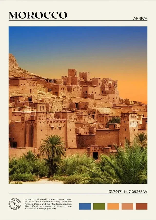 Canvas Painting Wall Art Picture Zimbabwe Somalia Morocco Ethiopia Cape Town Africa Travel Study Poster for Room Office Decor Peaceful Pleasures Health and Wellness 13 20x30cm Unframed