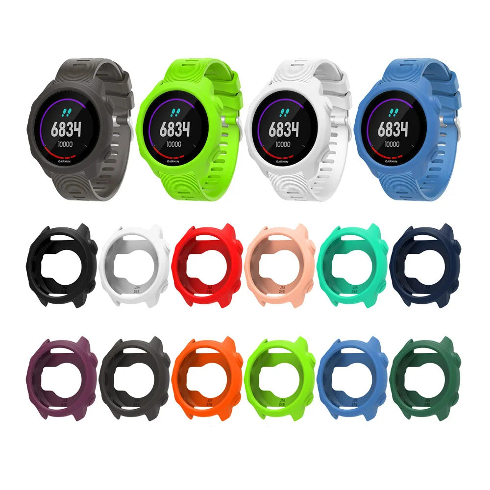 Silicone Protective Case Cover +Strap For Garmin Forerunner 245M/245 Smartwatch Strap Protector Shell Frame Protective Cases Peaceful Pleasures Health and Wellness
