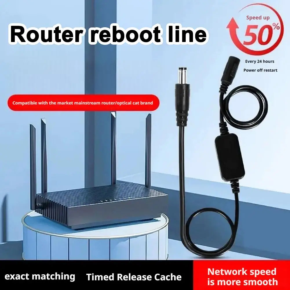 30CM WiFi Router Auto Restart Cable | 24-Hour Timed Reboot Router Reboot Timer Peaceful Pleasures Health and Wellness