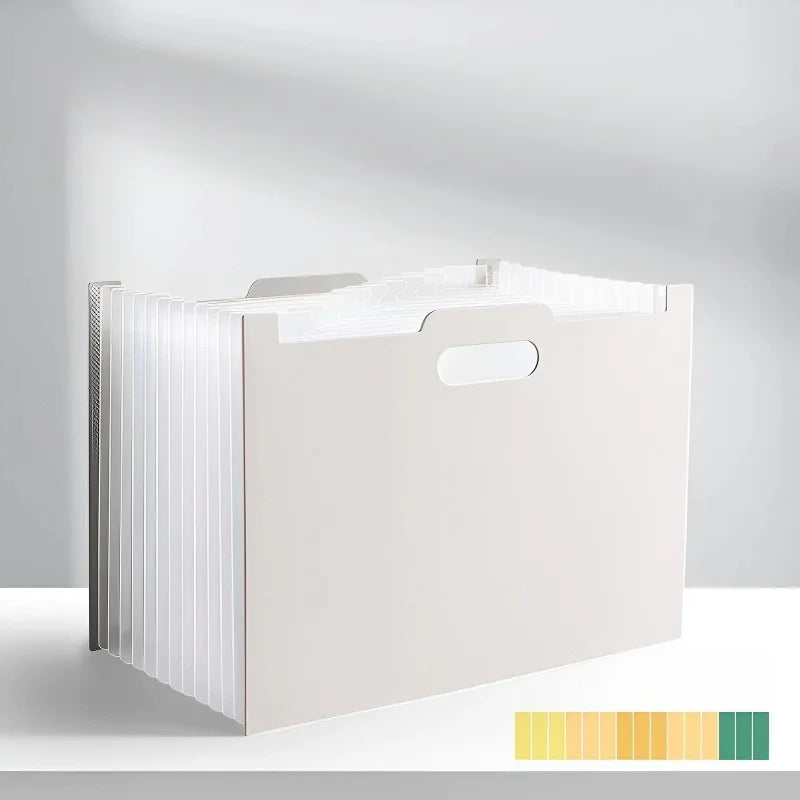 13-Pocket Accordion File Organizer | A4/Letter Expanding Folder Accordion File Organizer Peaceful Pleasures Health and Wellness White