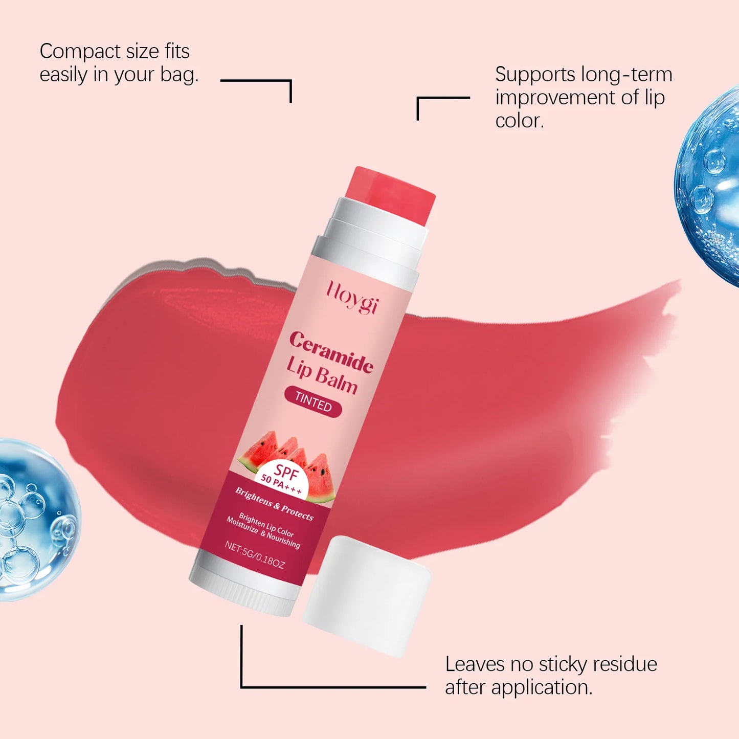 Watermelon Lip Balm with Nicotinamide | Glossy Crystal Moisturizer