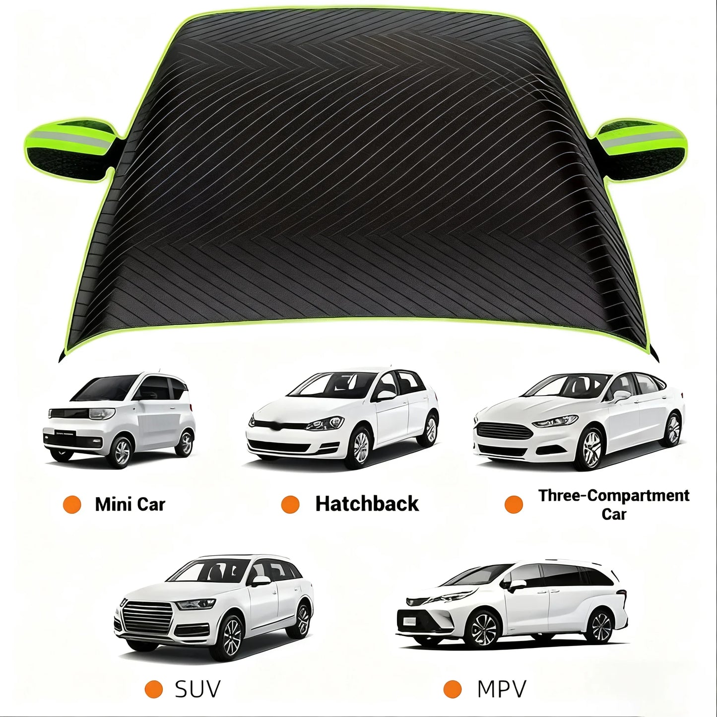 Magnetic Car Windshield Sunshade & Snow Cover, All Season UV & Ice Protection, Frost Guard & Sun Blocker for Most Vehicles Peaceful Pleasures Health and Wellness