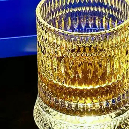 360° Spinning Glass Cup with LED Base | Bar & Home Gift LED Spinning Glass Cup Peaceful Pleasures Health and Wellness