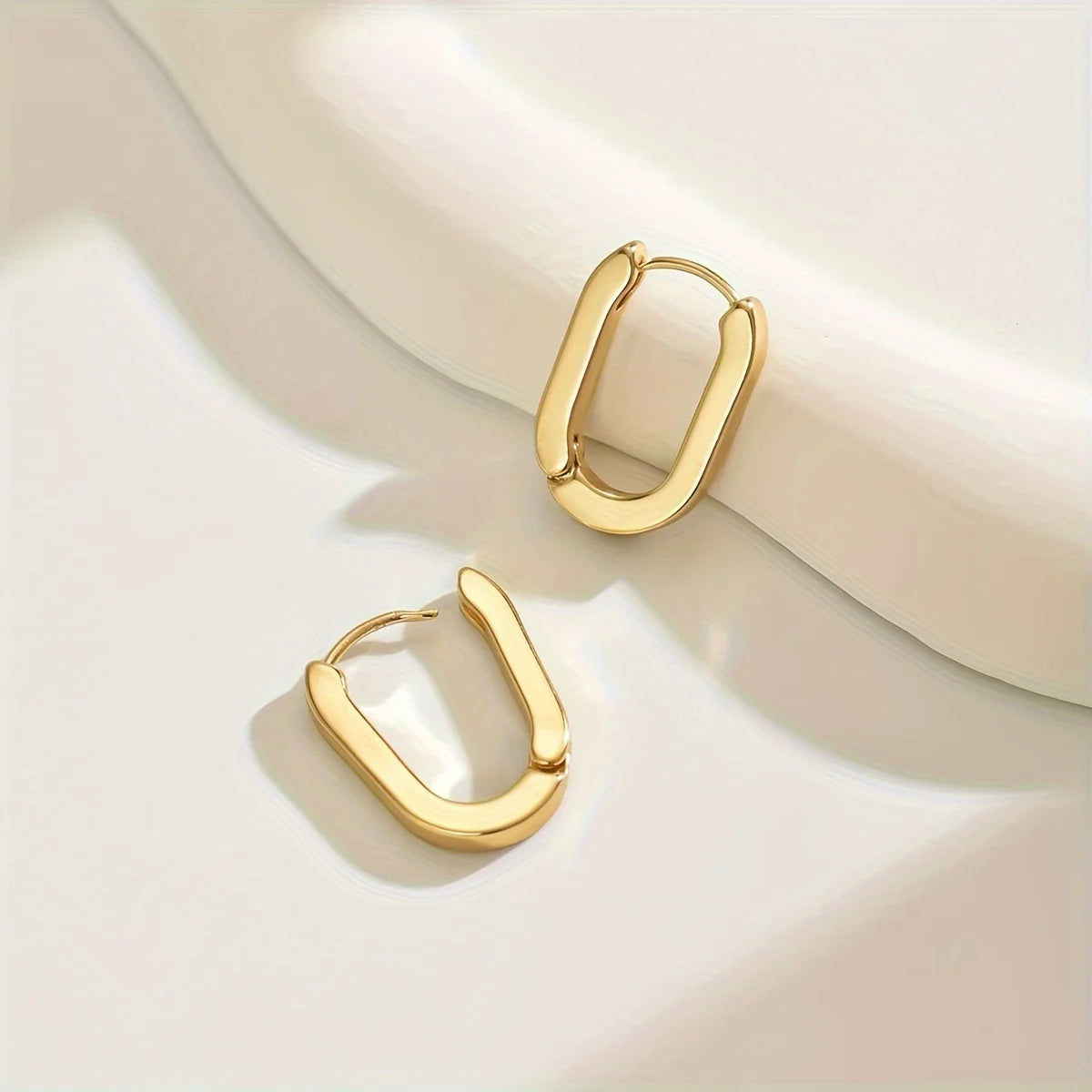 3D Geometric Hoop Earrings | Minimalist Zinc Alloy Fashion