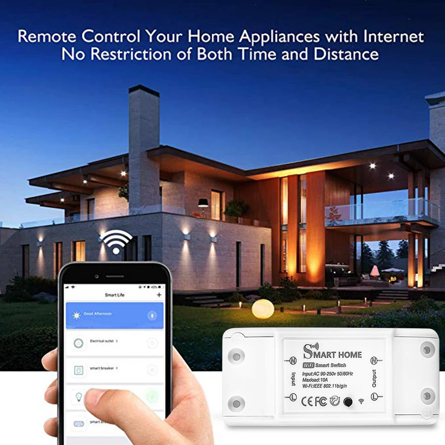 Tuya Smart WiFi Switch 10A Mini Intelligent Breaker Smart Life APP Wireless Remote Control Voice Control With Alexa Google Home Peaceful Pleasures Health and Wellness