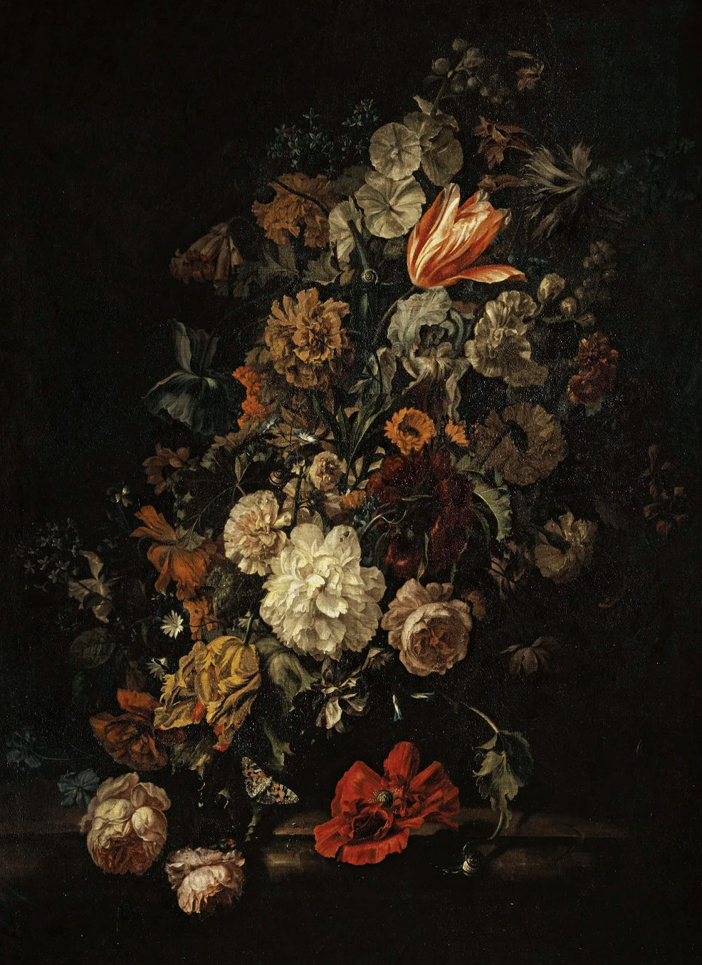 Moody Vintage Floral Series Poster Print Canvas Painting Art Pictures Home for Living Room Bedroom Wall Decor Frameless Peaceful Pleasures Health and Wellness 4 30x40cm Unframed