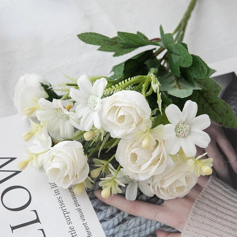 Silk Rose Artificial Flower Bouquet | Wedding & Home Decor