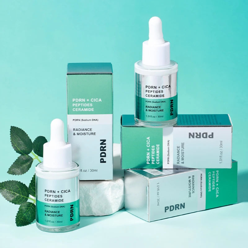 PDRN Cica Centella Serum 30ml Hydrating Repairing Face Essence Boosts Radiance Deeply Moisture Nourish Strengthens Skin Barrier Peaceful Pleasures Health and Wellness
