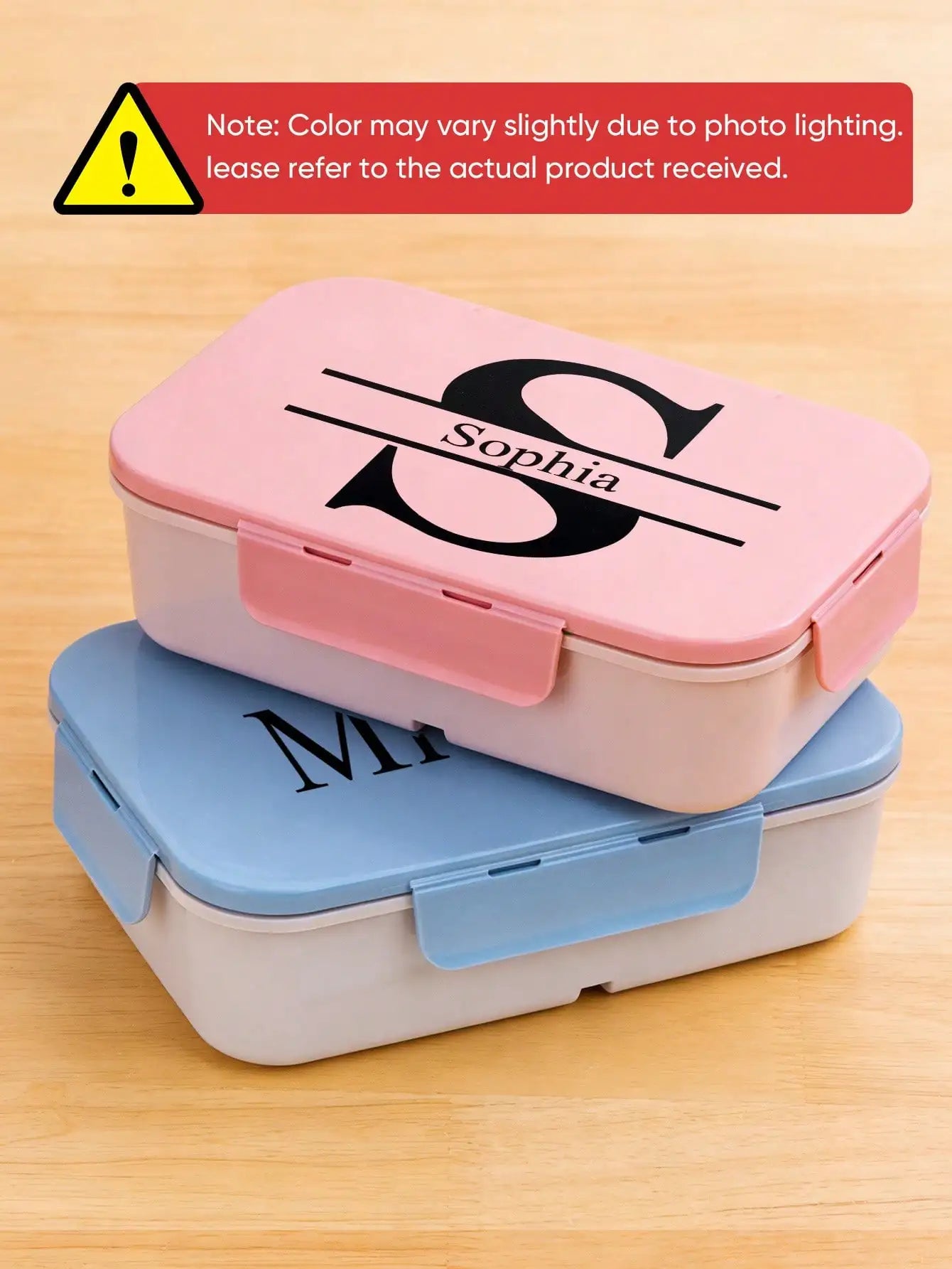 Custom Name Bento Lunch Box Portable With Fork Spoon Pink Blue Personalized Food Container For Kids Adults Work School Picnic Peaceful Pleasures Health and Wellness