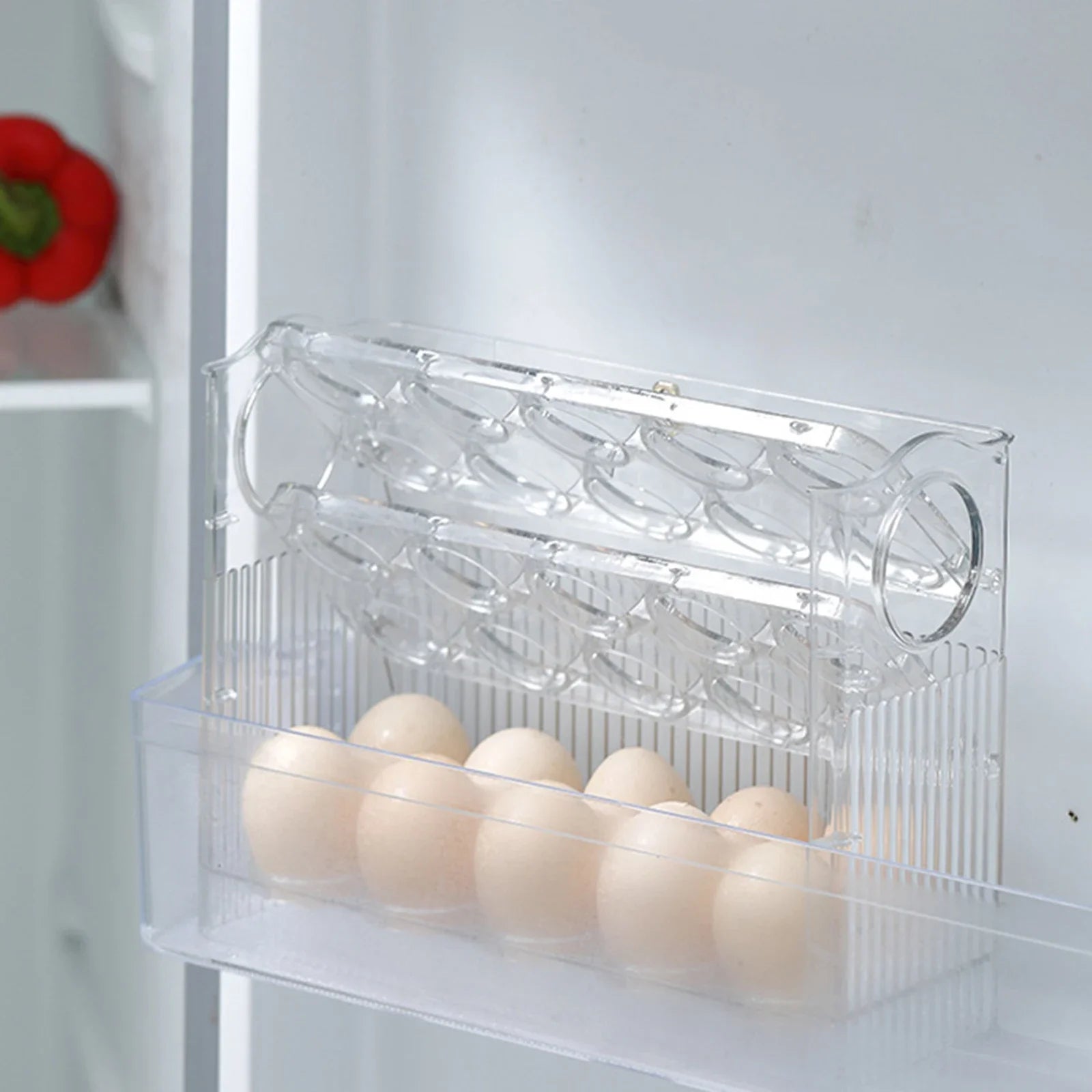 1Pcs New High-capacity multilayer egg storage box Refrigerator Side Door Egg Holder Save space Kitchen specific storage egg tray Peaceful Pleasures Health and Wellness