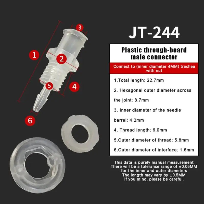 PP Plastic Lock Adapter Straight Through Air Valve Tube Connector